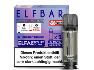 Elfbar ELFA Pods - 2% Nikotin (2 Stk. pro Packung) - Mehrweg Pod System / 10 Packungen - McVapes