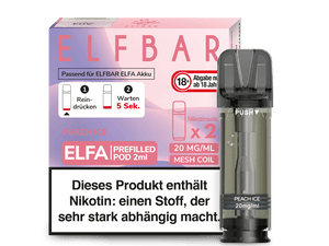 Elfbar ELFA Pods - 2% Nikotin (2 Stk. pro Packung) - Mehrweg Pod System / 10 Packungen - McVapes