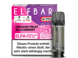 Elfbar ELFA Pods - 2% Nikotin (2 Stk. pro Packung) - Mehrweg Pod System / 10 Packungen - McVapes