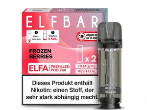 Elfbar ELFA Pods - 2% Nikotin (2 Stk. pro Packung) - Mehrweg Pod System / 10 Packungen - McVapes
