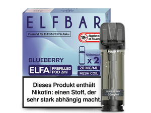 Elfbar ELFA Pods - 2% Nikotin (2 Stk. pro Packung) - Mehrweg Pod System / 10 Packungen - McVapes