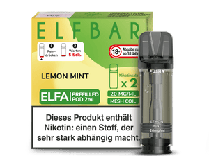 Elfbar ELFA Pods - 2% Nikotin (2 Stk. pro Packung) - Mehrweg Pod System / 10 Packungen - McVapes