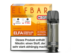 Elfbar ELFA Pods - 2% Nikotin (2 Stk. pro Packung) - Mehrweg Pod System / 10 Packungen - McVapes
