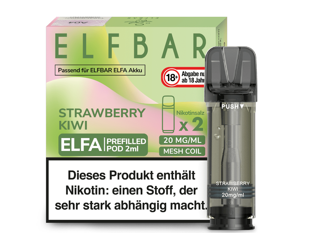 Elfbar ELFA Pods - 2% Nikotin (2 Stk. pro Packung) - Mehrweg Pod System / 10 Packungen - McVapes