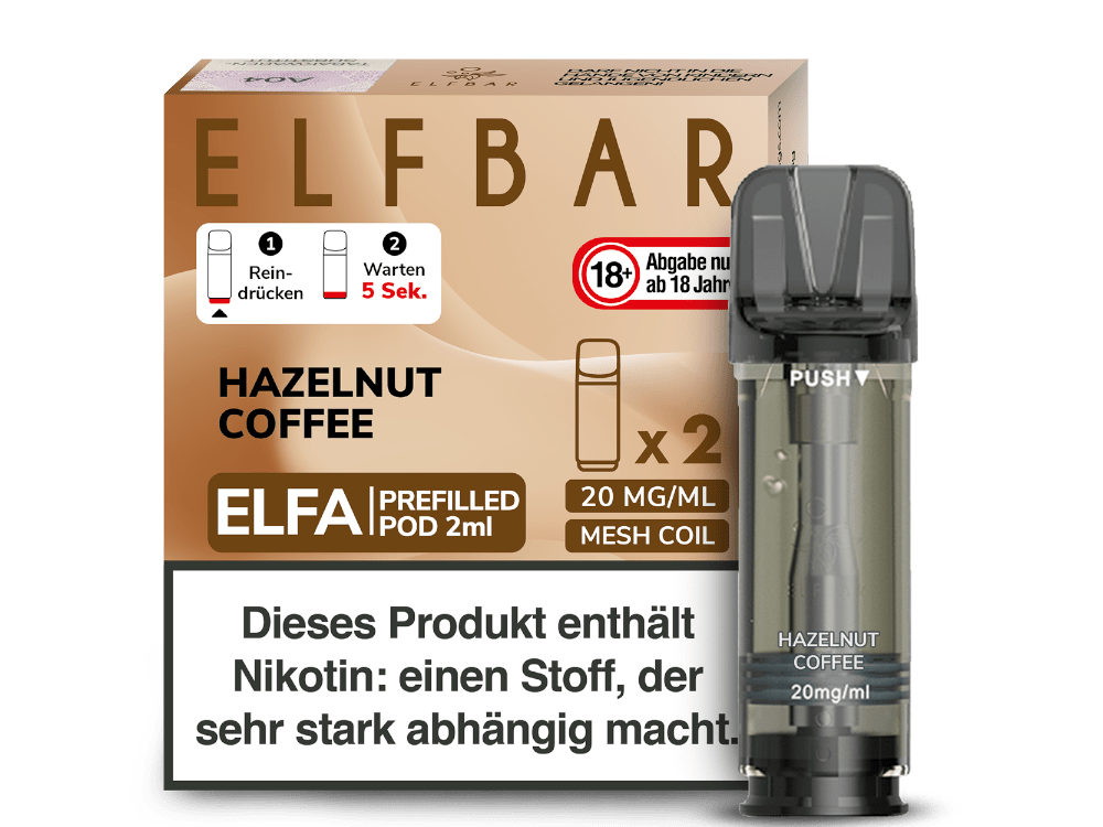 Elfbar ELFA Pods - 2% Nikotin (2 Stk. pro Packung) - Mehrweg Pod System / 10 Packungen - McVapes
