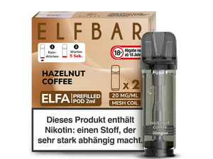 Elfbar ELFA Pods - 2% Nikotin (2 Stk. pro Packung) - Mehrweg Pod System / 10 Packungen - McVapes