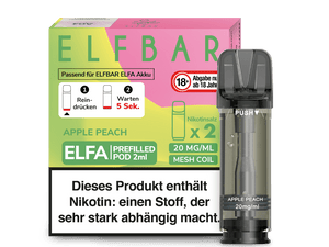 Elfbar ELFA Pods - 2% Nikotin (2 Stk. pro Packung) - Mehrweg Pod System / 10 Packungen - McVapes