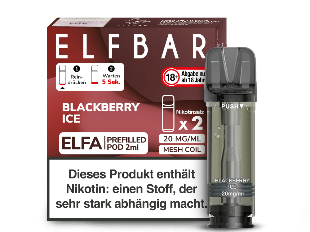 Elfbar ELFA Pods - 2% Nikotin (2 Stk. pro Packung) - Mehrweg Pod System / 10 Packungen - McVapes