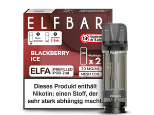 Elfbar ELFA Pods - 2% Nikotin (2 Stk. pro Packung) - Mehrweg Pod System / 10 Packungen - McVapes