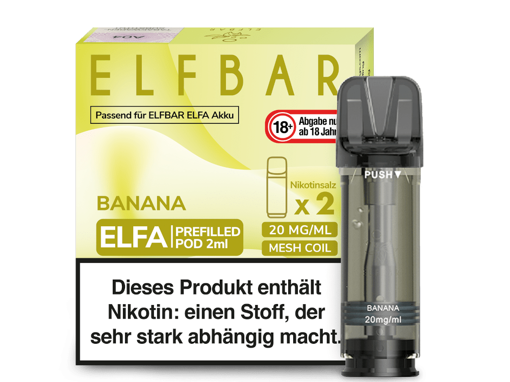 Elfbar ELFA Pods - 2% Nikotin (2 Stk. pro Packung) - Mehrweg Pod System / 10 Packungen - McVapes