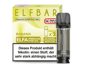 Elfbar ELFA Pods - 2% Nikotin (2 Stk. pro Packung) - Mehrweg Pod System / 10 Packungen - McVapes
