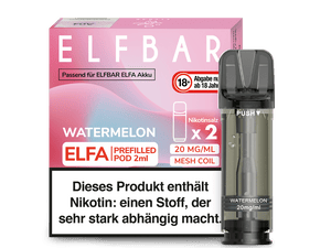 Elfbar ELFA Pods - 2% Nikotin (2 Stk. pro Packung) - Mehrweg Pod System / 10 Packungen - McVapes