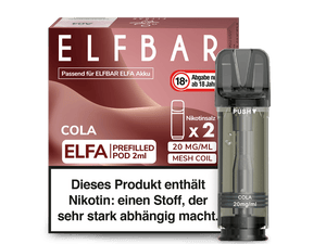Elfbar ELFA Pods - 2% Nikotin (2 Stk. pro Packung) - Mehrweg Pod System / 10 Packungen - McVapes