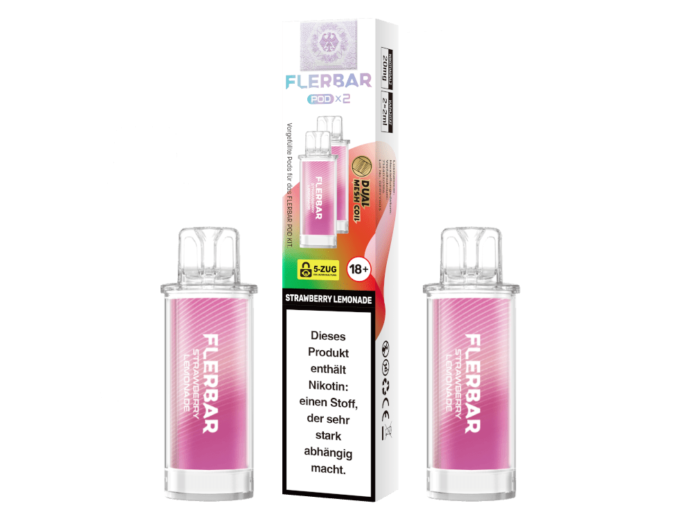 Flerbar Pods (2 Stück pro Packung) - Mehrweg Pod System - 10 Packungen - McVapes