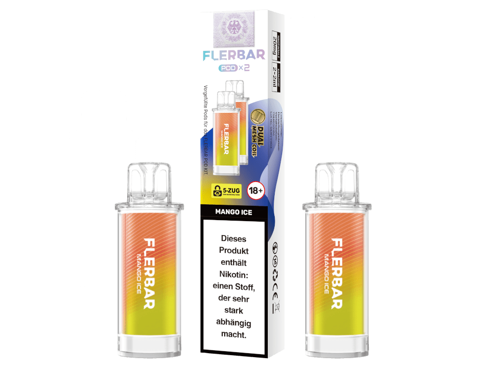Flerbar Pods (2 Stück pro Packung) - Mehrweg Pod System - 10 Packungen - McVapes
