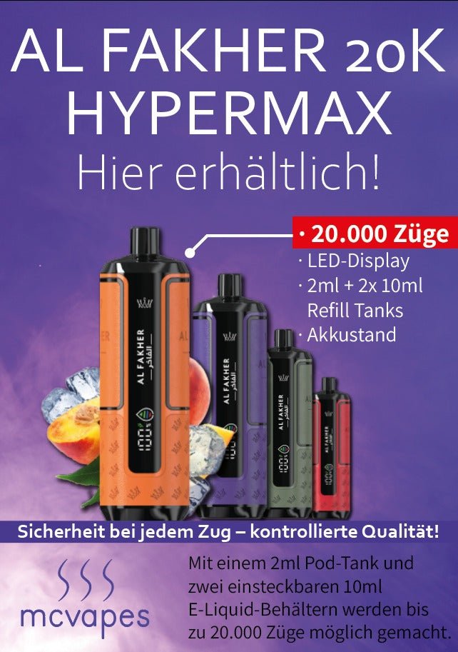 Gratis A4-Motiv inkl. Theken-Aufsteller - McVapes