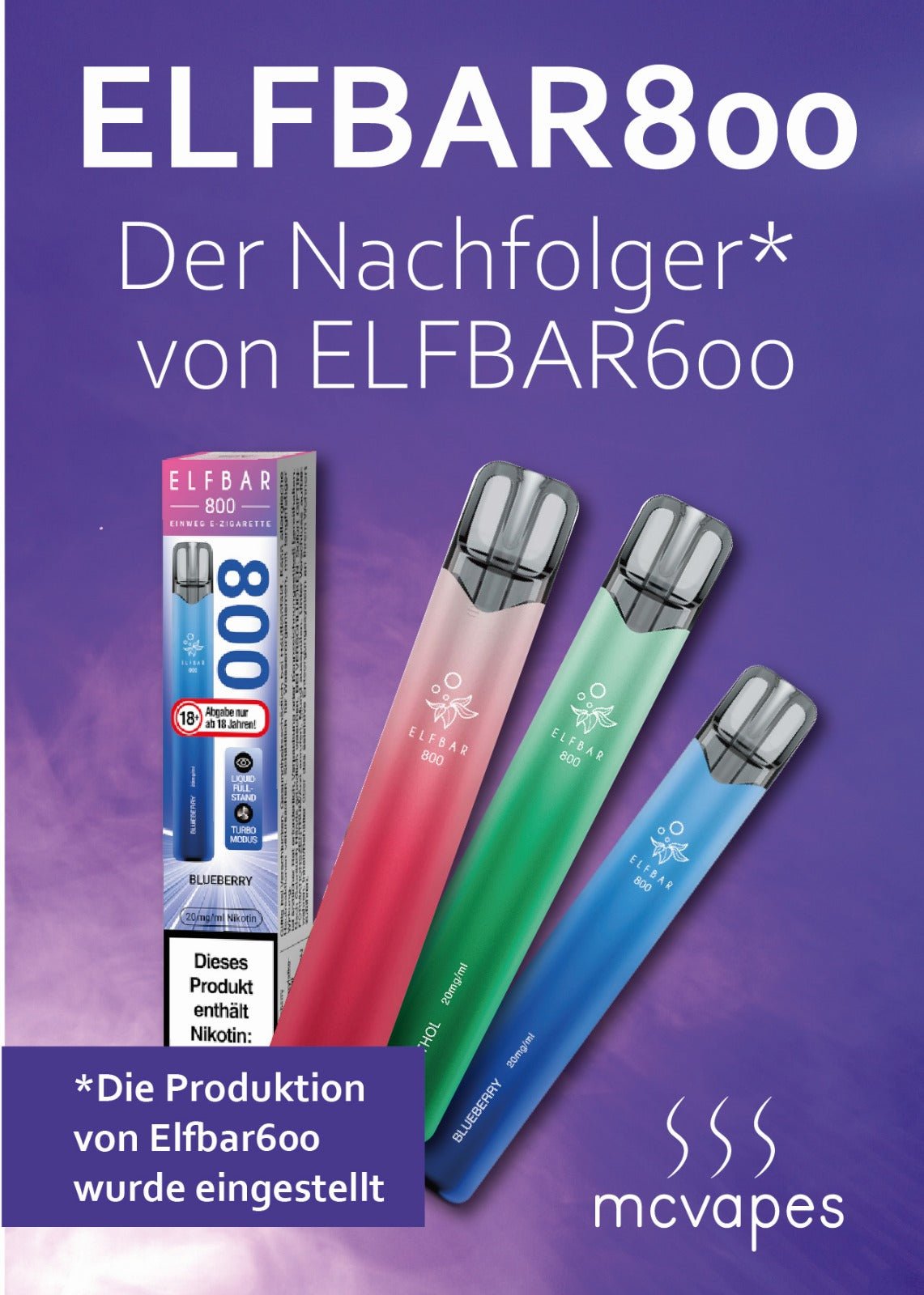 Gratis A4-Motiv inkl. Theken-Aufsteller - McVapes