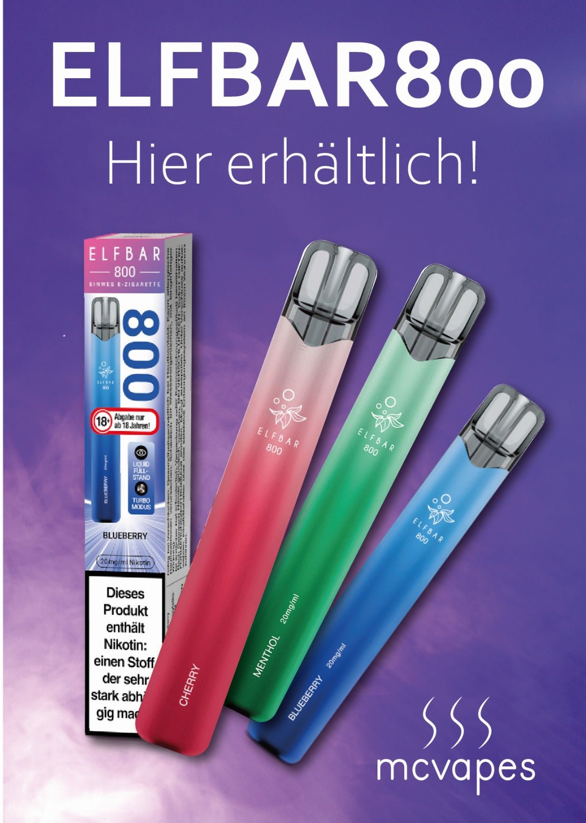 Gratis A4-Motiv inkl. Theken-Aufsteller - McVapes