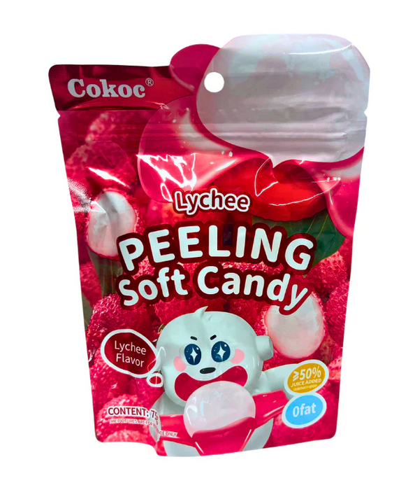 50x Cokoc Lychee Peeling Soft Candy 75g