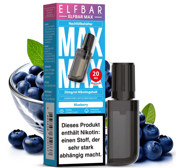 [HINWEIS LESEN] 10x ELFBAR MAX Pod 20 mg Nikotingehalt - McVapes