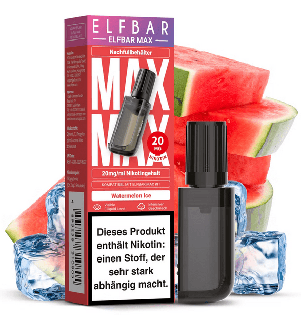 [HINWEIS LESEN] 10x ELFBAR MAX Pod 20 mg Nikotingehalt - McVapes