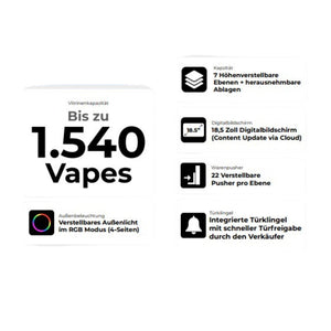 McVapesPro Premium Verkaufsvitrine 160cm (Leihweise) - McVapes