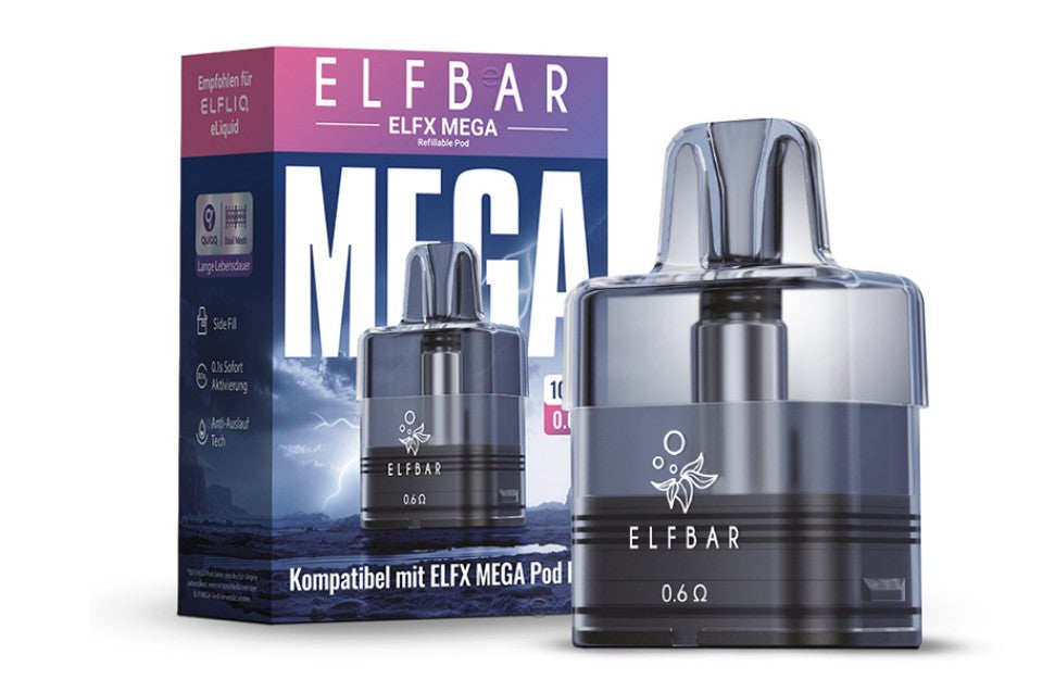 10x Elfbar Elfx Mega 10ml Leer Pod