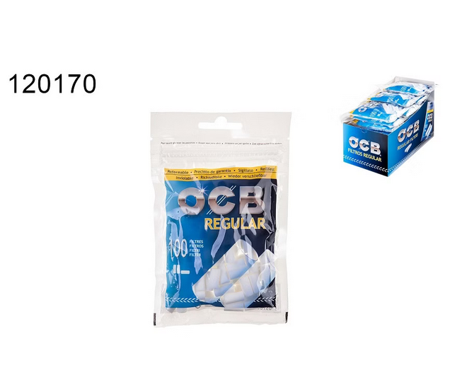 30x OCB Drehfilter Regular 7,5 mm, Beutel á 100 Filter