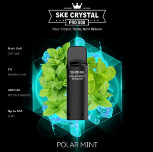 SKE Crystal Pro 800 - 2% Nikotin (2 Stk. pro Packung) - Mehrweg Pod System / 10 Stück - McVapes