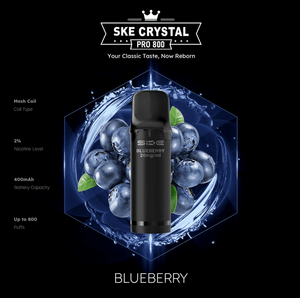 SKE Crystal Pro 800 - 2% Nikotin (2 Stk. pro Packung) - Mehrweg Pod System / 10 Stück - McVapes
