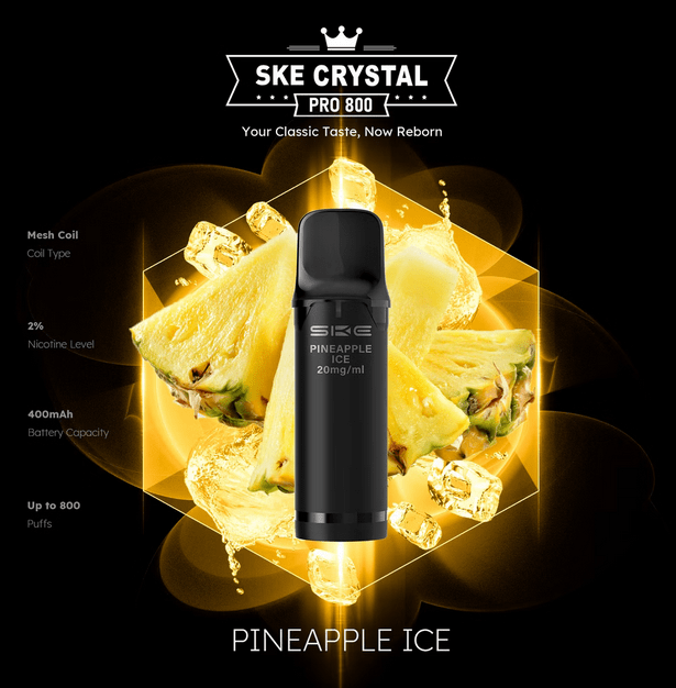 SKE Crystal Pro 800 - 2% Nikotin (2 Stk. pro Packung) - Mehrweg Pod System / 10 Stück - McVapes