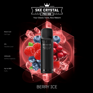 SKE Crystal Pro 800 - 2% Nikotin (2 Stk. pro Packung) - Mehrweg Pod System / 10 Stück - McVapes