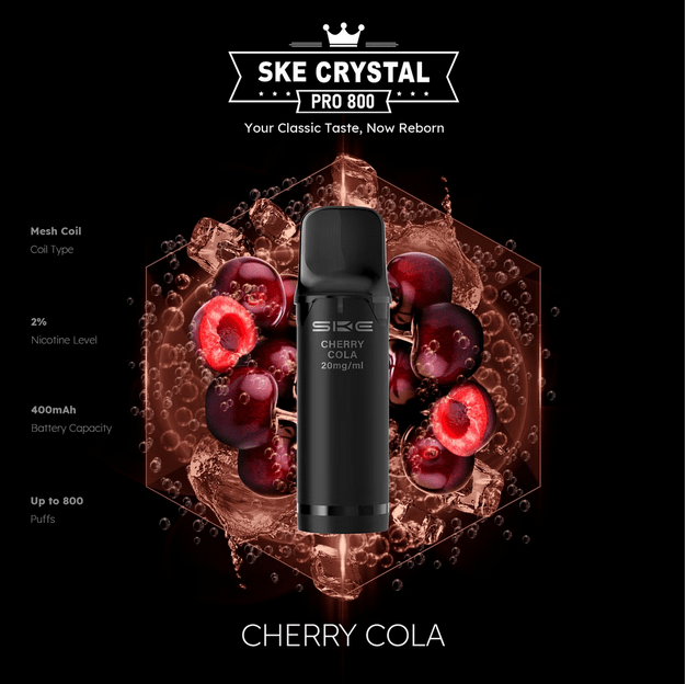 SKE Crystal Pro 800 - 2% Nikotin (2 Stk. pro Packung) - Mehrweg Pod System / 10 Stück - McVapes