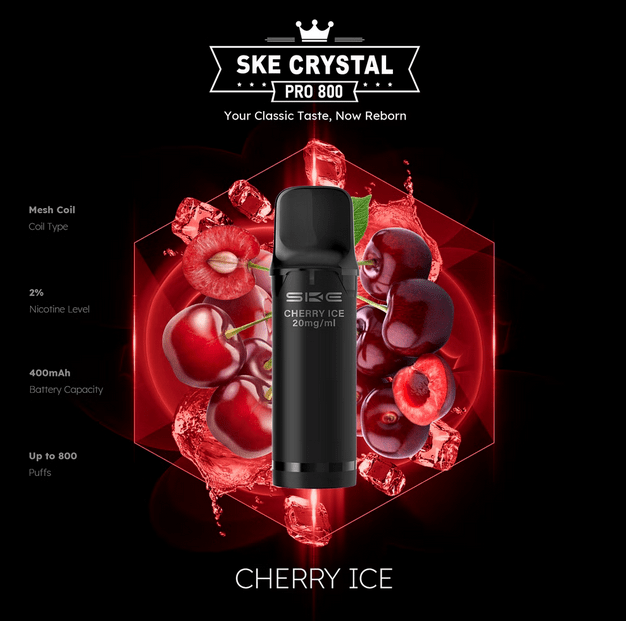 SKE Crystal Pro 800 - 2% Nikotin (2 Stk. pro Packung) - Mehrweg Pod System / 10 Stück - McVapes