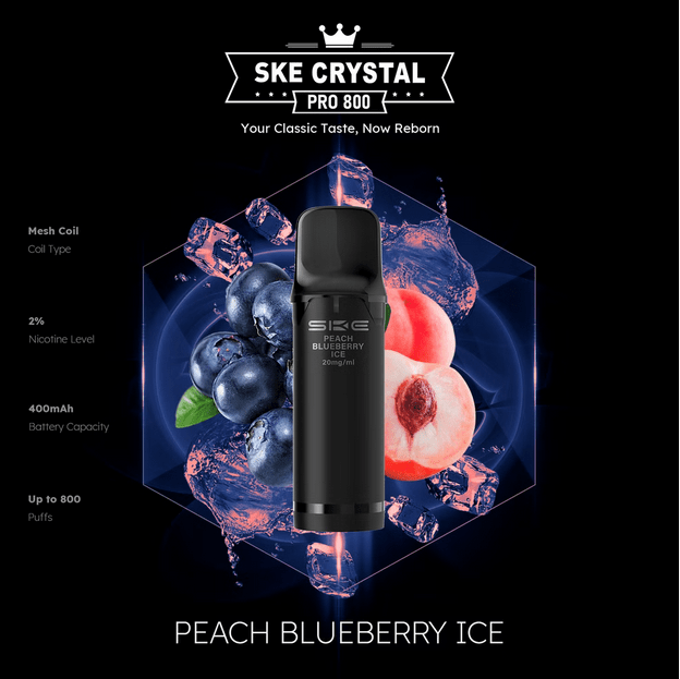 SKE Crystal Pro 800 - 2% Nikotin (2 Stk. pro Packung) - Mehrweg Pod System / 10 Stück - McVapes