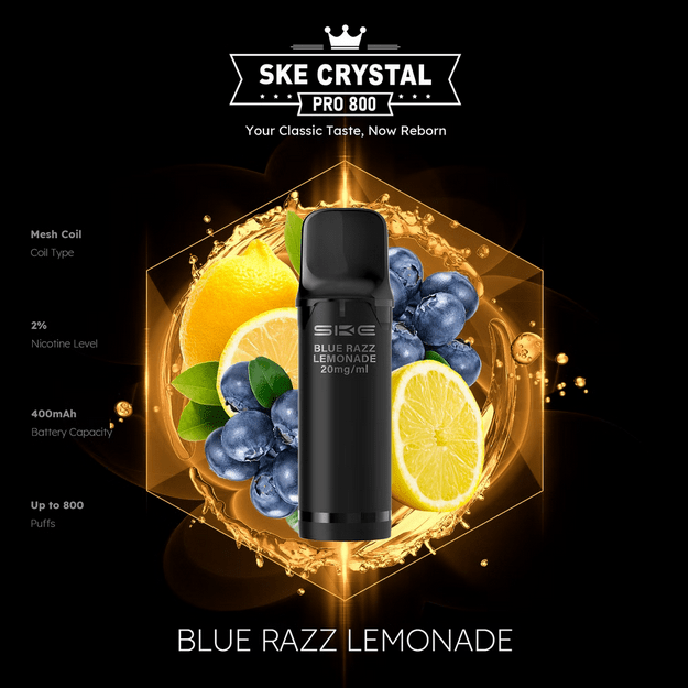 SKE Crystal Pro 800 - 2% Nikotin (2 Stk. pro Packung) - Mehrweg Pod System / 10 Stück - McVapes