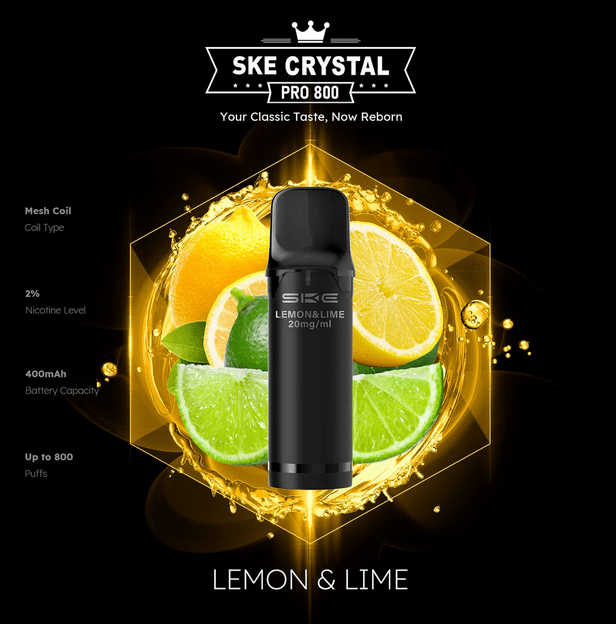 SKE Crystal Pro 800 - 2% Nikotin (2 Stk. pro Packung) - Mehrweg Pod System / 10 Stück - McVapes