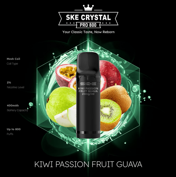 SKE Crystal Pro 800 - 2% Nikotin (2 Stk. pro Packung) - Mehrweg Pod System / 10 Stück - McVapes