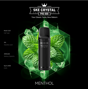 SKE Crystal Pro 800 - 2% Nikotin (2 Stk. pro Packung) - Mehrweg Pod System / 10 Stück - McVapes