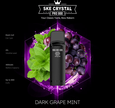 SKE Crystal Pro 800 - 2% Nikotin (2 Stk. pro Packung) - Mehrweg Pod System / 10 Stück - McVapes
