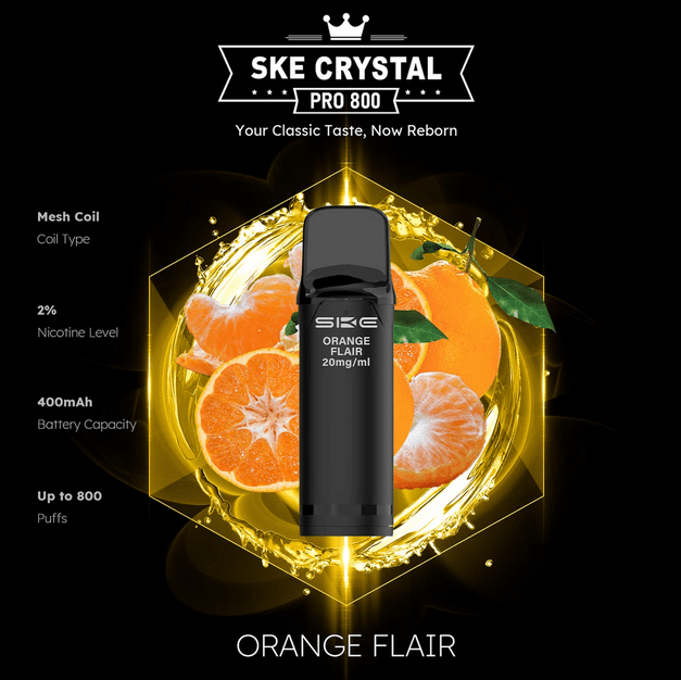 SKE Crystal Pro 800 - 2% Nikotin (2 Stk. pro Packung) - Mehrweg Pod System / 10 Stück - McVapes