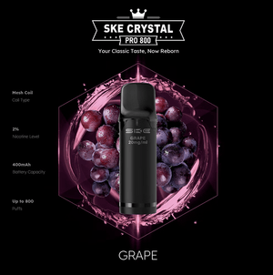 SKE Crystal Pro 800 - 2% Nikotin (2 Stk. pro Packung) - Mehrweg Pod System / 10 Stück - McVapes